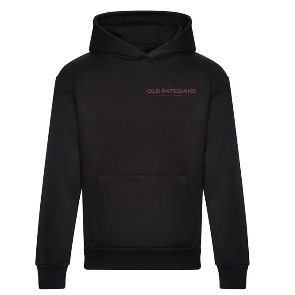 Old Pat's - Minaamlist - Oversized, Heavy Weight Hoodie - Black