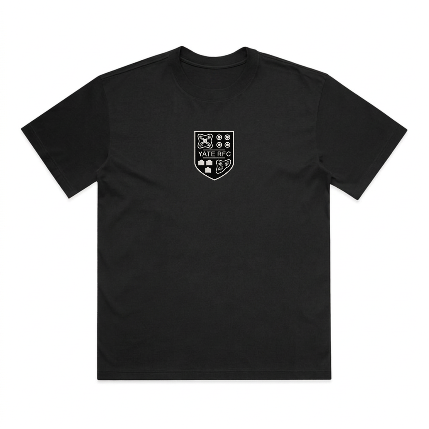 Yate RFC - Heavy Weight All Black Crest Heavy Weight Tee