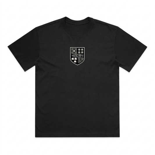 Yate RFC - Heavy Weight All Black Crest Heavy Weight Tee