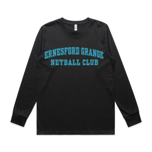 Ernesford Grange Netball Club - Varsity Text - Long Sleeve
